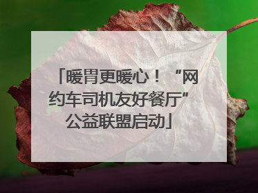 暖胃更暖心！“网约车司机友好餐厅”公益联盟启动