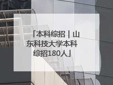 本科综招｜山东科技大学本科综招180人