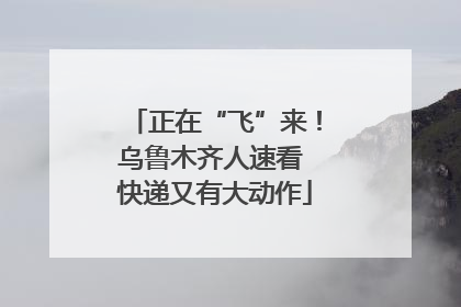 正在“飞”来！乌鲁木齐人速看 快递又有大动作
