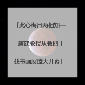 此心梅月两相知——唐建教授从教四十载书画展盛大开幕