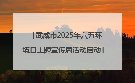武威市2025年六五环境日主题宣传周活动启动