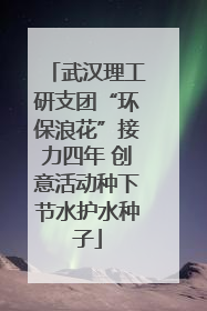 武汉理工研支团“环保浪花”接力四年 创意活动种下节水护水种子
