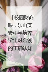 校园财商课，乐山实验中学培养学生对金钱的正确认知