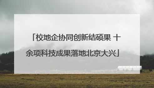 校地企协同创新结硕果 十余项科技成果落地北京大兴