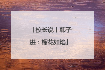校长说丨韩子进：榴花如焰