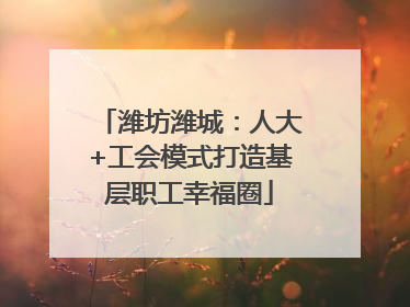 潍坊潍城：人大+工会模式打造基层职工幸福圈