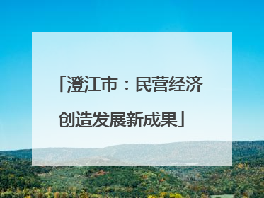 澄江市：民营经济创造发展新成果