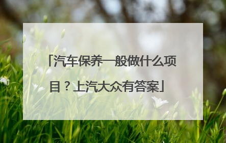 汽车保养一般做什么项目？上汽大众有答案