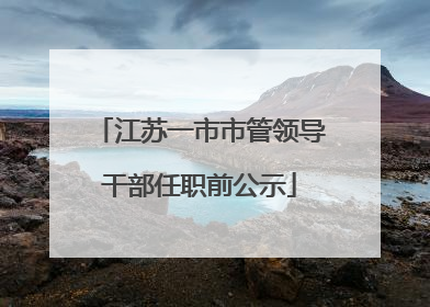 江苏一市市管领导干部任职前公示