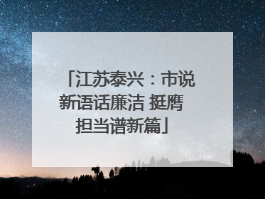 江苏泰兴：市说新语话廉洁 挺膺担当谱新篇