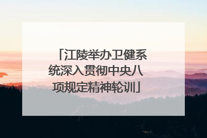 江陵举办卫健系统深入贯彻中央八项规定精神轮训