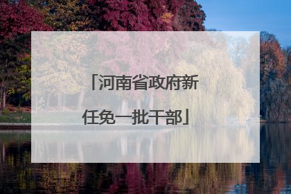 河南省政府新任免一批干部