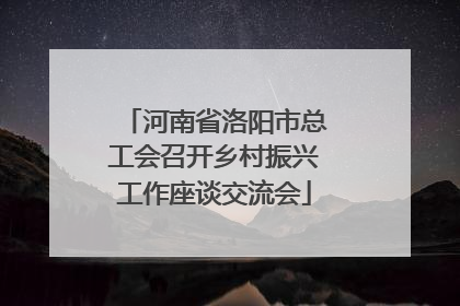 河南省洛阳市总工会召开乡村振兴工作座谈交流会