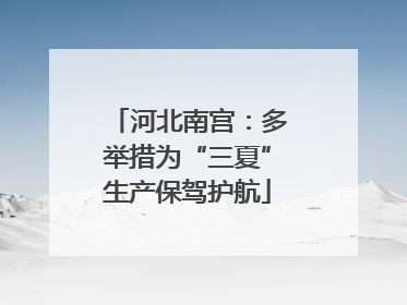 河北南宫：多举措为“三夏”生产保驾护航