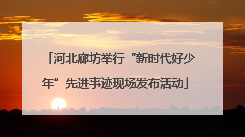 河北廊坊举行“新时代好少年”先进事迹现场发布活动