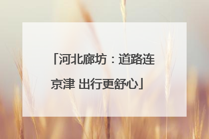 河北廊坊：道路连京津 出行更舒心