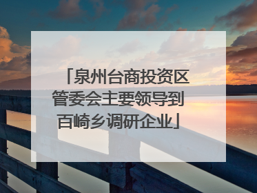 泉州台商投资区管委会主要领导到百崎乡调研企业