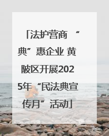 法护营商 “典”惠企业 黄陂区开展2025年“民法典宣传月”活动