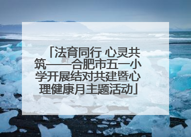 法育同行 心灵共筑——合肥市五一小学开展结对共建暨心理健康月主题活动