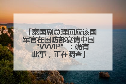 泰国副总理回应该国军官在国防部宴请中国“VVVIP”：确有此事，正在调查
