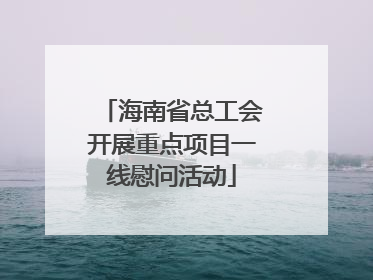 海南省总工会开展重点项目一线慰问活动