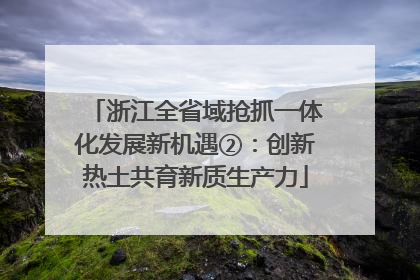 浙江全省域抢抓一体化发展新机遇②：创新热土共育新质生产力