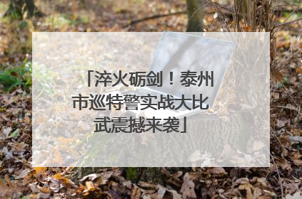 淬火砺剑！泰州市巡特警实战大比武震撼来袭
