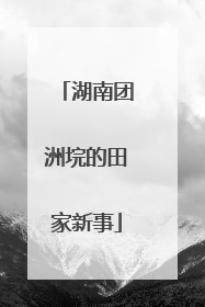 湖南团洲垸的田家新事