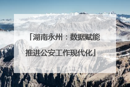 湖南永州：数据赋能推进公安工作现代化