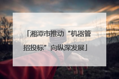 湘潭市推动“机器管招投标”向纵深发展
