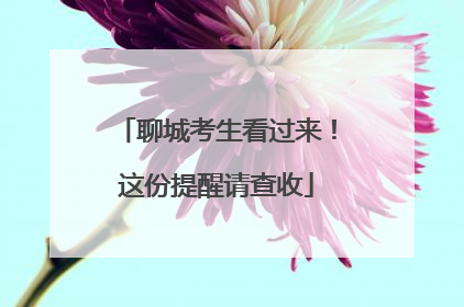 聊城考生看过来！这份提醒请查收