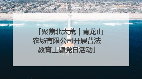 聚焦北大荒｜青龙山农场有限公司开展普法教育主题党日活动