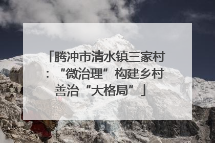 腾冲市清水镇三家村：“微治理”构建乡村善治“大格局”