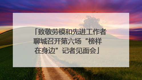 致敬劳模和先进工作者 聊城召开第六场“榜样在身边”记者见面会
