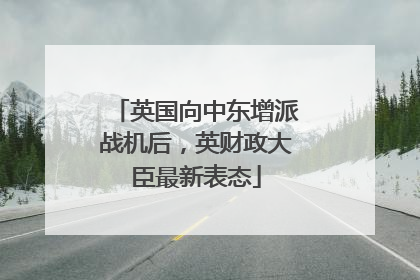 英国向中东增派战机后，英财政大臣最新表态
