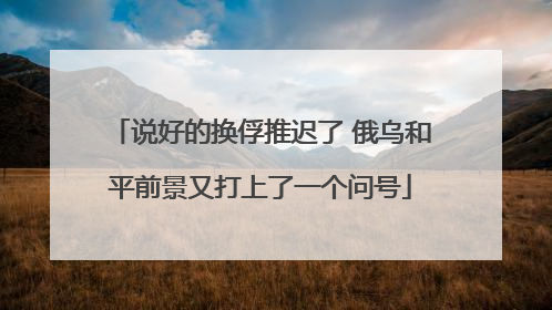说好的换俘推迟了 俄乌和平前景又打上了一个问号