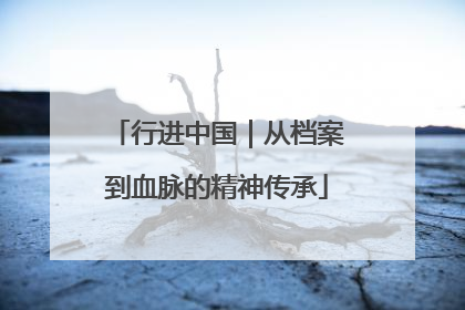行进中国｜从档案到血脉的精神传承