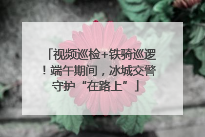 视频巡检+铁骑巡逻！端午期间，冰城交警守护“在路上”