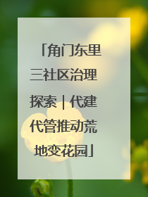 角门东里三社区治理探索｜代建代管推动荒地变花园