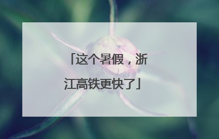 这个暑假，浙江高铁更快了