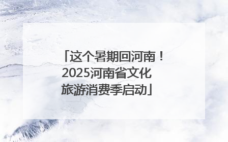 这个暑期回河南！2025河南省文化旅游消费季启动