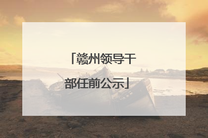 赣州领导干部任前公示