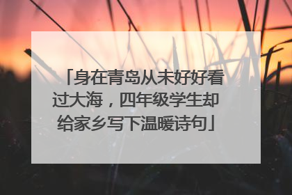 身在青岛从未好好看过大海，四年级学生却给家乡写下温暖诗句