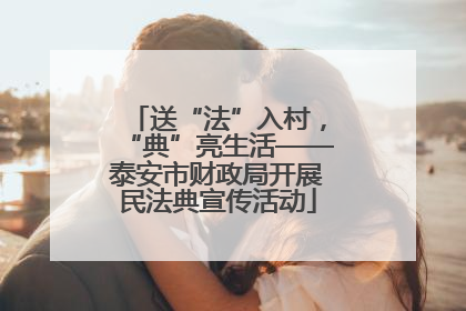 送“法”入村，“典”亮生活——泰安市财政局开展民法典宣传活动