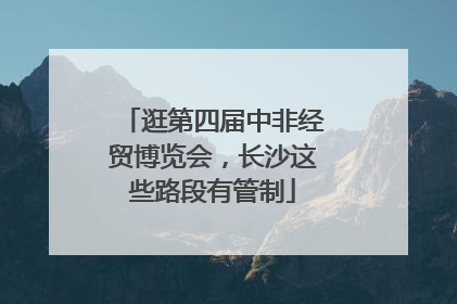 逛第四届中非经贸博览会，长沙这些路段有管制