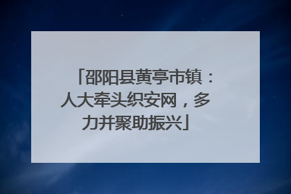 邵阳县黄亭市镇：人大牵头织安网，多力并聚助振兴