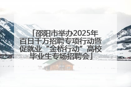 邵阳市举办2025年百日千万招聘专项行动暨促就业“金桥行动”高校毕业生专场招聘会