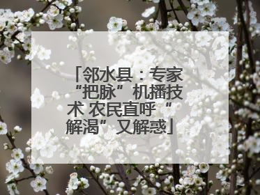 邻水县：专家“把脉”机播技术 农民直呼“解渴”又解惑