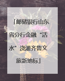 邮储银行山东省分行金融“活水”浇灌齐鲁文旅新地标