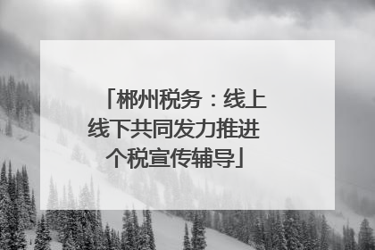 郴州税务：线上线下共同发力推进个税宣传辅导